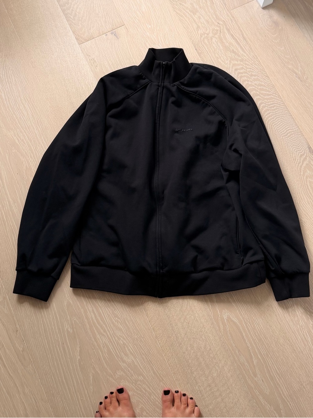 SKIMS Black Full-Zip Track Jacket